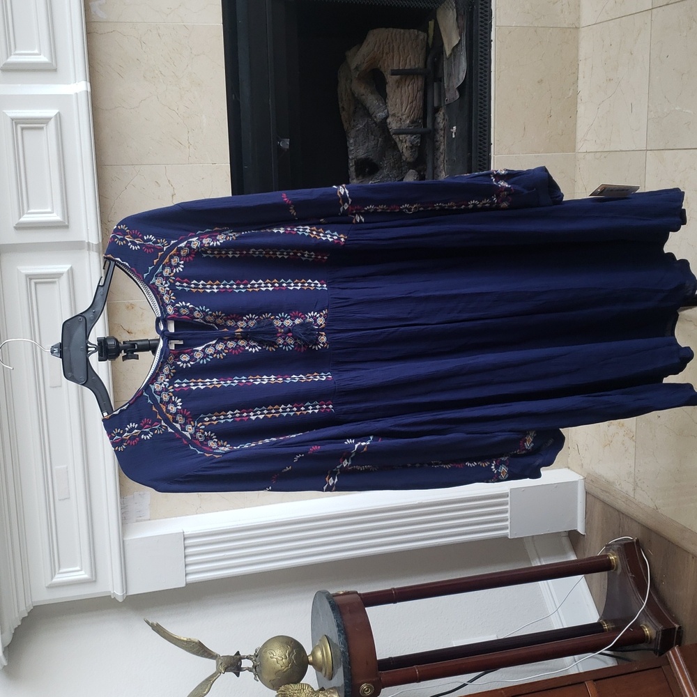 Westbound  Embroidered 3/4 Sleeve Tiered Dress Plus Size